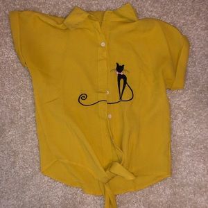 button up cat shirt
